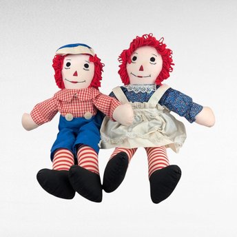 Vintage Raggedy Ann and Andy Dolls - Large Rag Dolls - Collectible Dolls -  Classic Toys - Nostalgic Gift -  Children's Playroom Decor