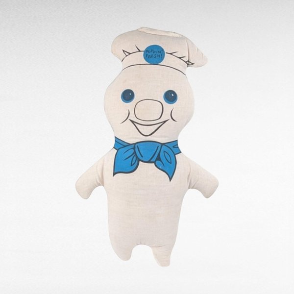 Vintage Pillsbury Doughboy Poppin' Fresh Plush, 13.5 Inch Stuffed Toy, Collectible Advertising Character