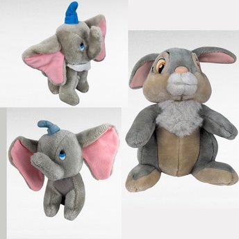 Vintage Dumbo and Thumper Plush Toys, 1980s Disney Characters, Collectible Plushies, Gift for Children, Nostalgic Toys