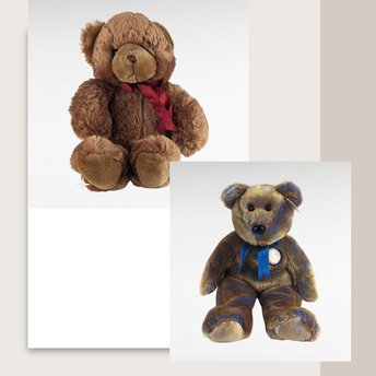 Vintage Teddy Bear Lot, 1994 Mary Meyer Brown Plush & Ty Chubby III Beanie, Collectible Toys, Gift for Child, Nostalgic Decor