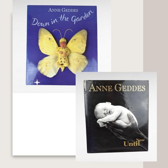 Anne Geddes Book Pair, Down in the Garden, Until Now, Photography Books, Coffee Table Books, Gift for Photography Lover, Collectible Books