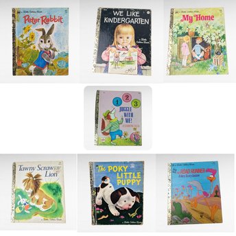 Vintage Little Golden Book Lot, Pokey Little Puppy, Peter Rabbit, Tawny Scrawny Lion, Road Runner, Children's Books, Collectible Books