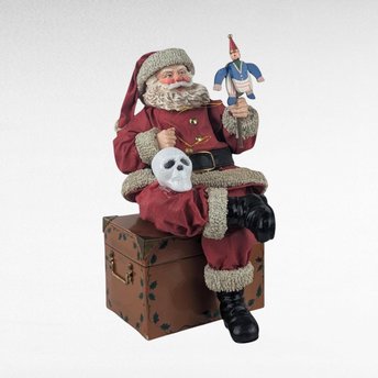 Spooky Santa Decor, Fabriche Santa with Skull