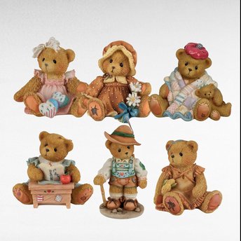 Vintage Cherished Teddies Figurines Lot, 1990s Collectible Bears, Priscilla Hillman Designs, Gift for Collector, Nursery Decor