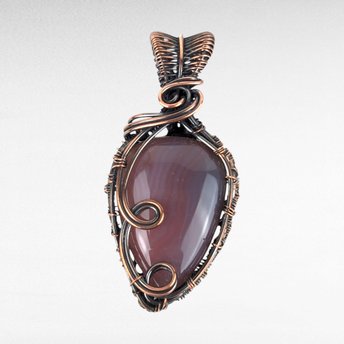 Handmade Copper Wire Wrapped Montana Agate Pendant, Unique Artisan Jewelry, Nature Inspired Gift