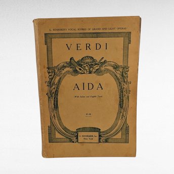 Vintage Giuseppe Verdi Aida Opera Music Book, G. Schirmer, Vocal Score, Italian & English, Gift for Opera Lover, Music Collector