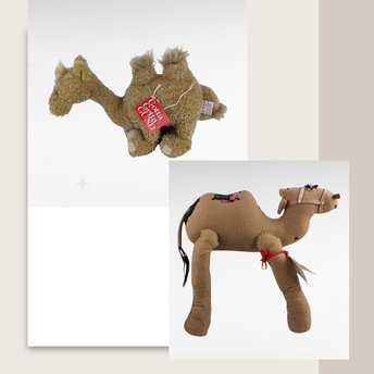 Vintage Plush Camel Pair: Gund Lumpy Camel & 1940s Handmade Camel, Collectible Plush Toys, Vintage Toys, Gift for Collectors, Camel Lovers