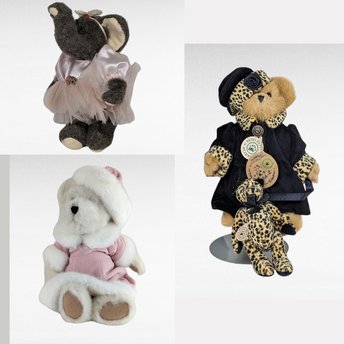 Vintage Boyds Bears Plush Collection, Collectible Boyds Bears, Bailey, Elephant, Pink Dress Bear, Gift for Bear Lovers