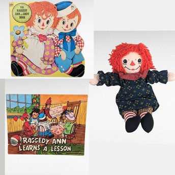 Vintage Raggedy Ann Lot, Playskool Doll, 1970s Books, Collectible Toys, Gift for Child, Nostalgic Decor