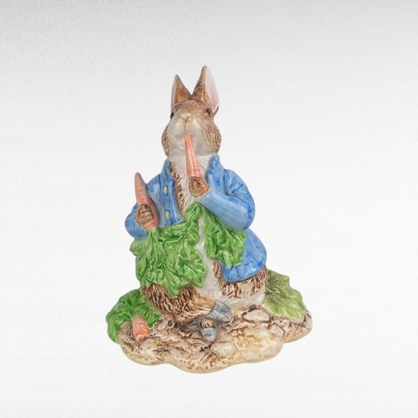 Vintage Schmid Peter Rabbit Ceramic Music Box. Beatrix Potter. F. Warne.