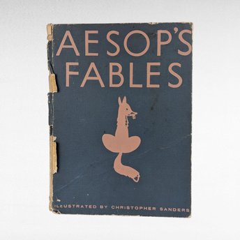Vintage Aesop's Fables Hardcover, Illustrated by Christopher Sanders, Classic Literature, Collectible Book, Gift for Book Lover