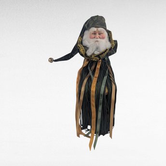 Vintage Fringe Santa Topper. 