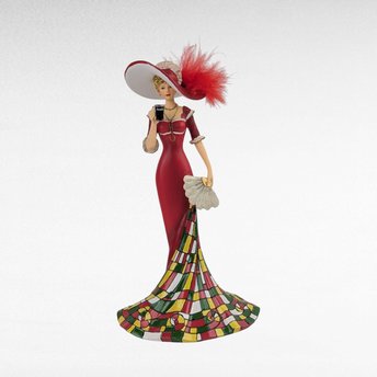 Vintage Hamilton Collection "Timelessly Refreshing" Lady Figurine, 7", Red Dress, Coca-Cola, Numbered, COA