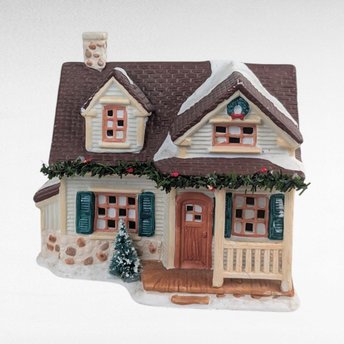 1994 Seasonal Specialties Village House, Christmas Valley Collection, Lighted Holiday Village Decor, Ceramic Christmas House