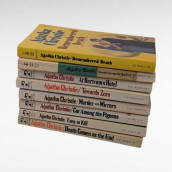 Vintage Agatha Christie Softcover Book Set 7 Mystery Novels Reader Gift
