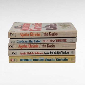 Vintage Agatha Christie Paperback Set, 4 Mystery Novels, Collectible Crime Fiction, Gift for Reader, Paperback Books