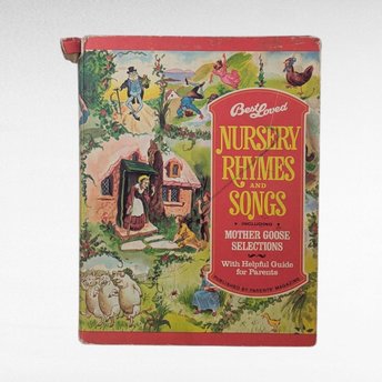 Vintage 1973 Nursery Rhymes and Songs Book Mother Goose Illustrated Children's Storybook Gift for Kids Nostalgic Childhood Decor