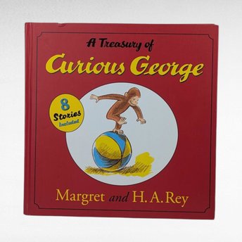 Vintage 2004 Curious George Treasury Hardcover 8 Stories Margret H.A. Rey Illustrated Children's Book Gift for Kids