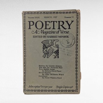 Vintage 1927 Poetry Magazine, Harriet Monroe Editor, Early 20th Century Verse, Literary Collectible, Gift for Poet