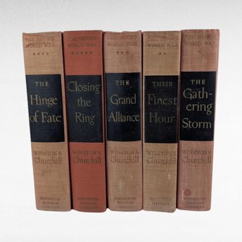 Winston Churchill The Second World War 5 Book Set, 1940s-50s Hardcover, Historical Books, WWII History, Churchill Books, Vintage Book Set