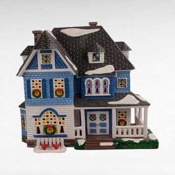 1996 Dept 56 Shingle Victorian House, Snow Village Collectible, Lighted Christmas Village Display, Holiday Home Decor Gift