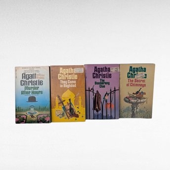 Vintage Agatha Christie Softcover Book Set 4 Mystery Novels Gift for Reader