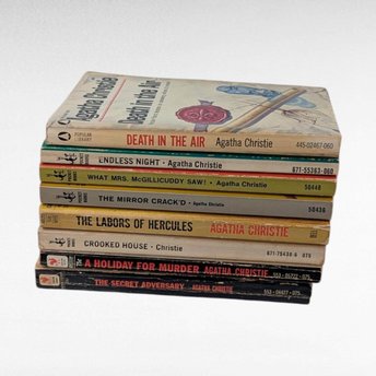 Vintage Agatha Christie Softcover Book Set 8 Mystery Novels Collector Gift