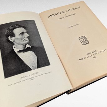 1921 Abraham Lincoln Biography, Lord Charnwood Hardcover, Third Edition History Book, Collectible Americana, Gift for History Buff