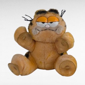 1981 Dakin Garfield Plush Window Clinger, Vintage Cartoon Cat Decor, I'm Climbing the Walls for You, Nostalgic Toy
