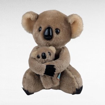 Vintage 1978 Dakin Koala Plush with Baby, Mama and Baby Koala Stuffed Animal, Collectible Dakin Toy