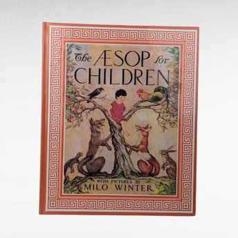 Vintage The Aesop for Children, Hardcover Book, Milo Winter, Illustrations, Checkerboard Press, Classic Fables Collectible