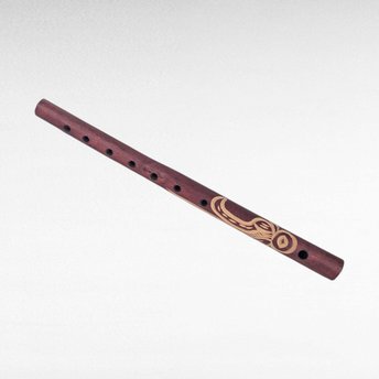 Vintage Hand Carved Wooden Andean Quena Flute, 15.75 Inch, Peruvian Folk Art, Musical Instrument