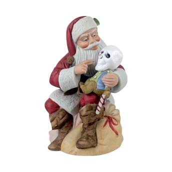 Spooky Santa Music Box, Skull Christmas Decoration, Upcycled Vintage Holiday Decor, Unique Gothic Gift
