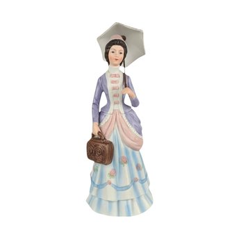 1978 Avon Mrs. Albee Award Figurine, Vintage Avon Collectible, Woman with Umbrella, Sales Achievement Award, Ceramic Figurine