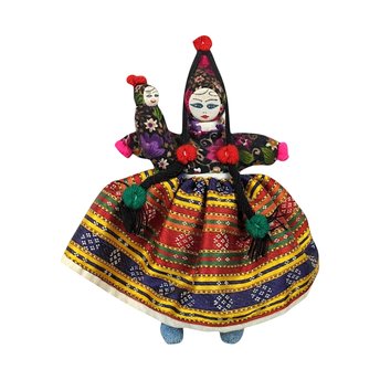 Vintage Folk Art Woman with Baby Doll, Handmade Wooden Doll, Rustic Decor, Nursery Decor, 9.25 Inches Tall