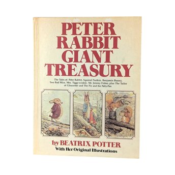 1980 Peter Rabbit Giant Treasury by Beatrix Potter, Vintage Children's Book with Original Illustrations, Hardcover, Gift for Nursery Decor