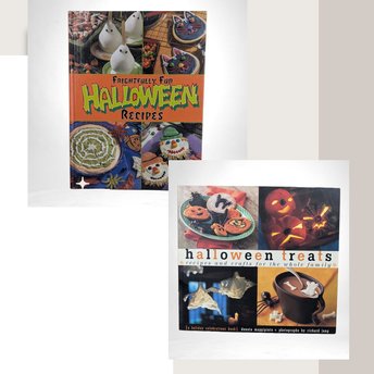 Vintage Halloween Cookbook Pair: 1998 Treats & 2000 Frightfully Fun Recipes, Family Halloween Baking, Holiday Celebrations, Spooky Gift