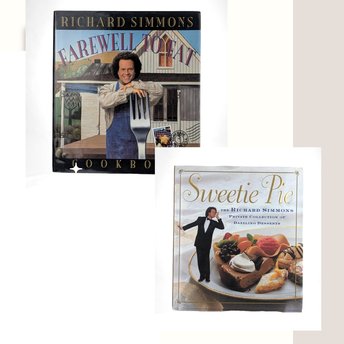 Vintage Richard Simmons Cookbook Pair: "Farewell to Fat" Plus "Sweetie Pie" 1990s Diet & Dessert Recipes, Retro Fitness Gift