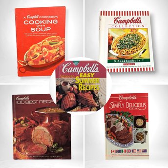 Vintage Campbell's Cookbook Collection - 5 Recipe Books - 1970s to 1990s - Soup Recipes, Classic Dishes - Gift for Home Cook