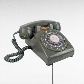 Vintage 1970s Olive Green Rotary Telephone, Bell System Style Desk Phone, Authentic Mid Century Decor, Untested Prop Phone