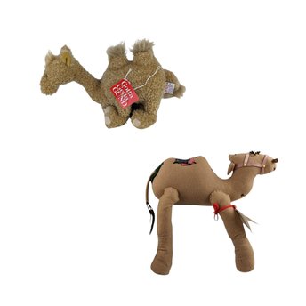 Vintage Plush Camel Pair: Gund Lumpy Camel & 1940s Handmade Camel, Collectible Plush Toys, Vintage Toys, Gift for Collectors, Camel Lovers