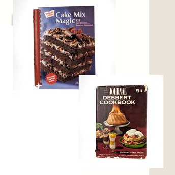 Vintage Dessert Cookbook Set: 2002 Duncan Hines Cake Mix Magic & 1964 Ladies Home Journal Cookbook