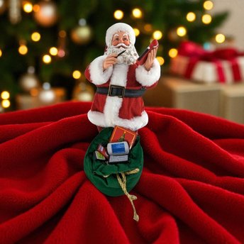 Vintage Possible Dreams Santa Claus Figurine, 10 Inch Clothtique Santa with Toy Bag, Christmas Decor, Collectible Santa, Holiday Decoration