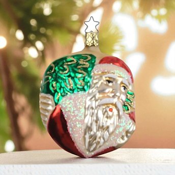 Vintage Blown Glass Christmas Ornament, Old World Santa Claus, Hand-Painted