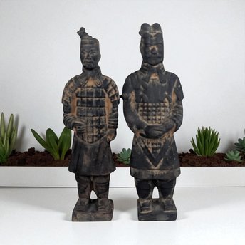 Vintage Chinese Terracotta Warrior Figurines, Ancient History Decor, Asian Art, Collectible Gift