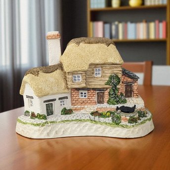 1993 David Winter Cottages September Birthday Cottage | Sapphire Wishing Well | Vintage English Village Collectible Figurine with COA