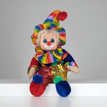 2000 Kelly Toy Soft Clown Doll | Colorful Plush Clown | Vintage Clown Doll | Collectible Toy