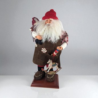 Vintage Santa's Workshop Santa Figure, 18" Christmas Decoration, Collectible Santa Claus, Gift for Santa Collector, Nostalgic Holiday Decor
