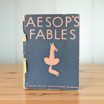 Vintage Aesop's Fables Hardcover, Illustrated by Christopher Sanders, Classic Literature, Collectible Book, Gift for Book Lover