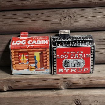 Vintage Towle's Log Cabin Syrup Tins, 1979 Tin Bank & 100th Anniversary Tin, Collectible Tins, Vintage Kitchen Decor, Gift for Collector